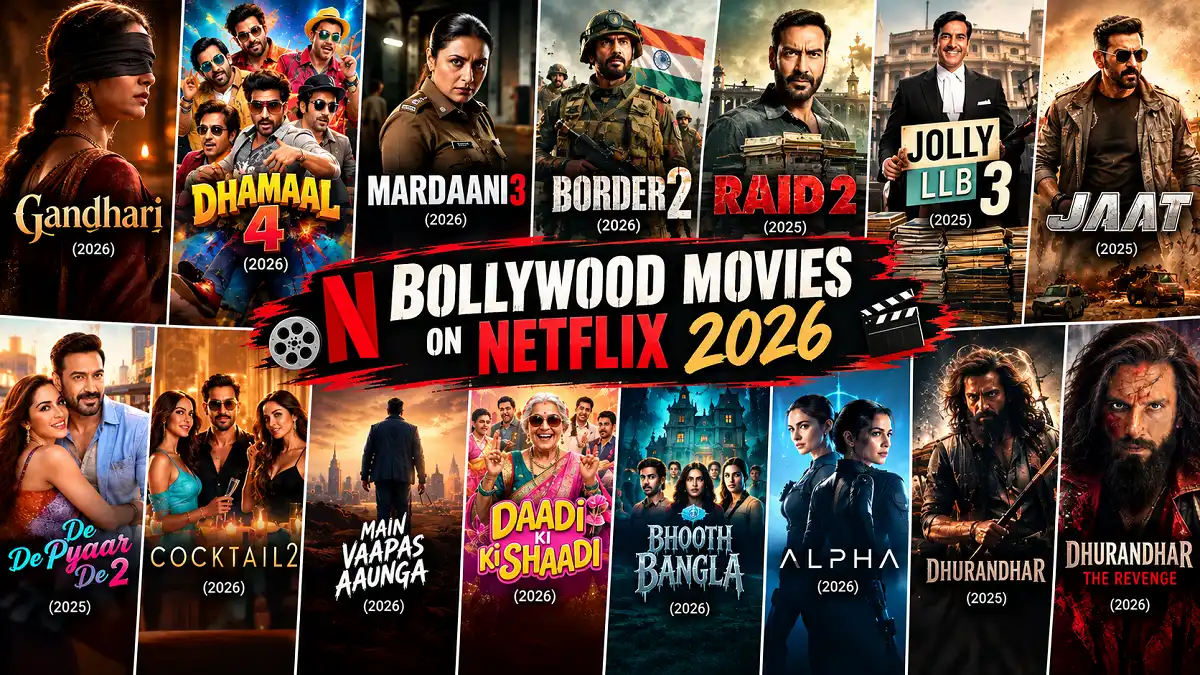Bollywood movies on Netflix 2026 featuring upcoming Hindi film posters