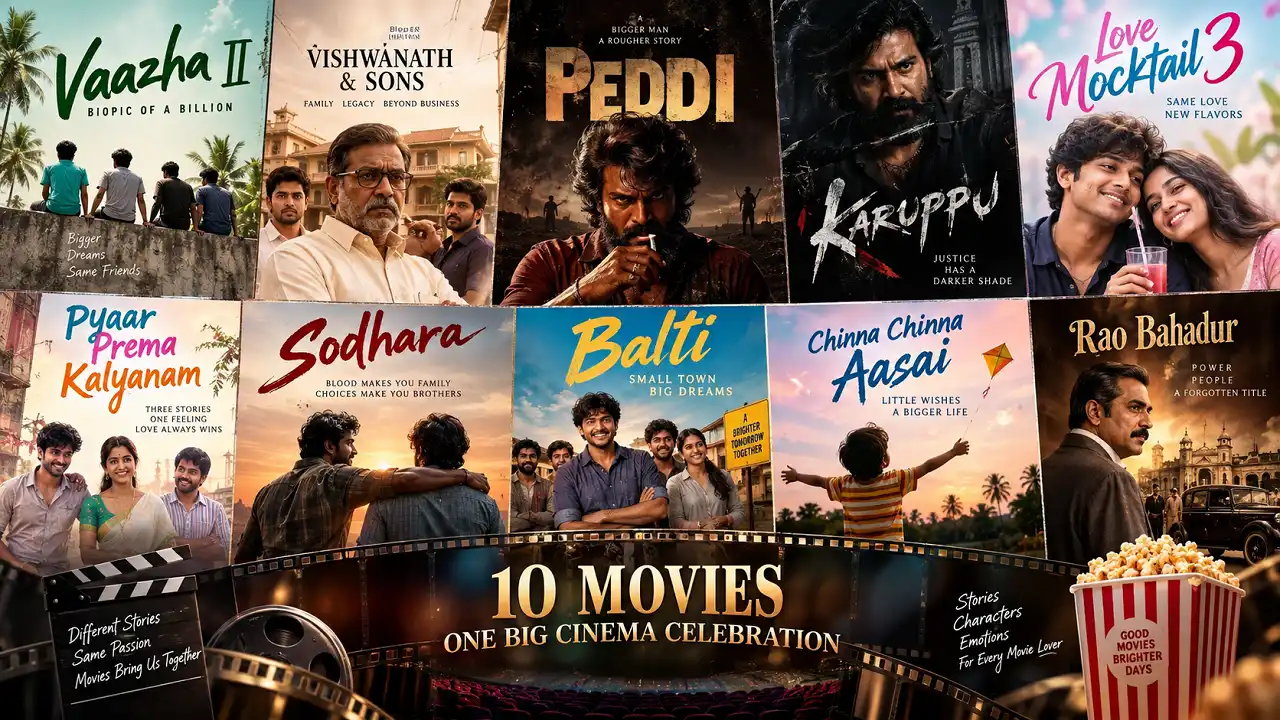 South Indian drama films OTT movie poster collage featuring ten films