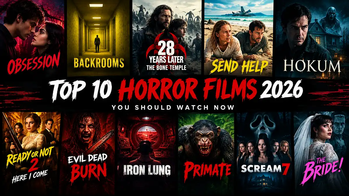 Top 10 horror films 2026 movie poster collage