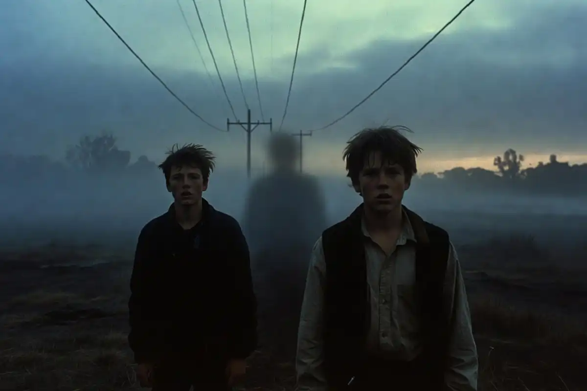 Two teenage boys facing a dark supernatural presence in Leviticus horror movie 2026