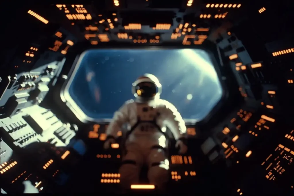 Sci-fi movie based on a book showing an astronaut on a spacecraft in 2026