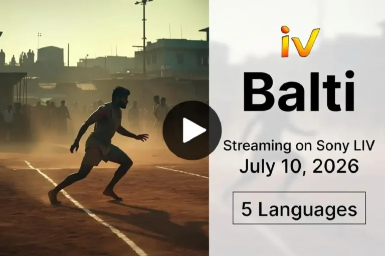 Balti OTT Release infographic showing Sony LIV streaming date and five available languages