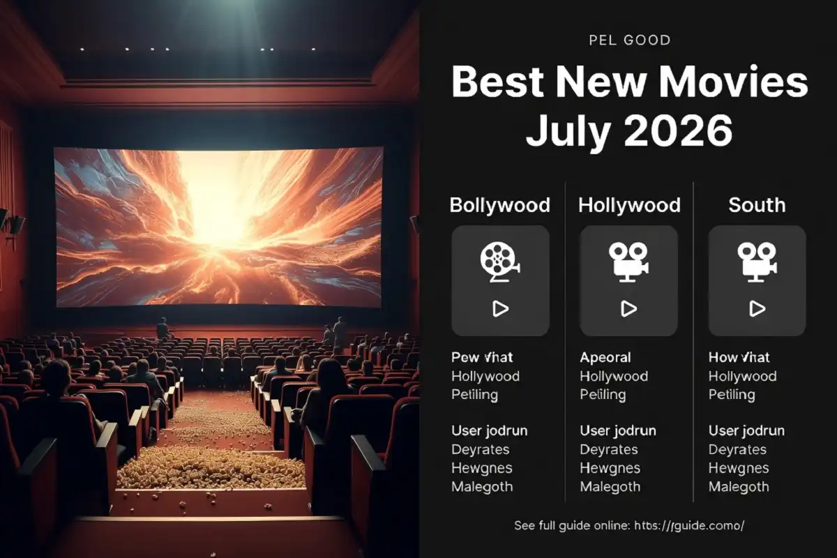 Best New Movies July 2026 guide showing Bollywood, Hollywood and South releases in theatres and on OTT