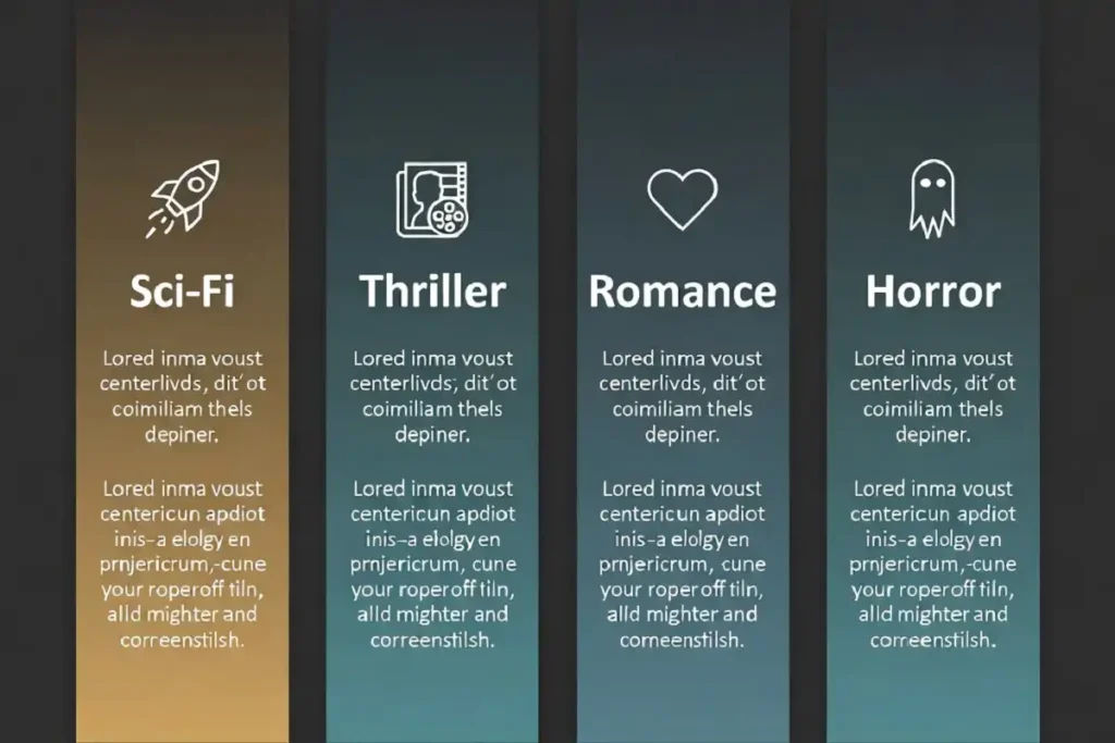 Chart grouping movies based books by genre for 2026 viewers