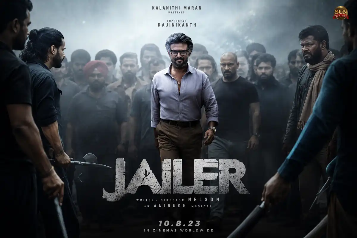 A cinematic action hero walks through a hostile crowd