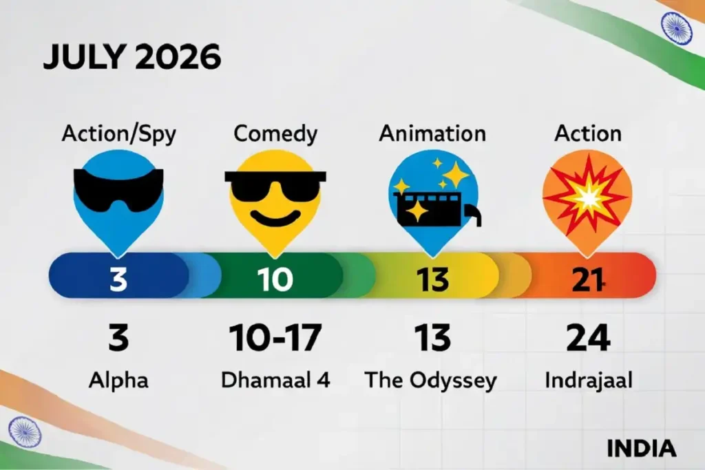 Calendar of Best New Movies releasing across July 2026 in India