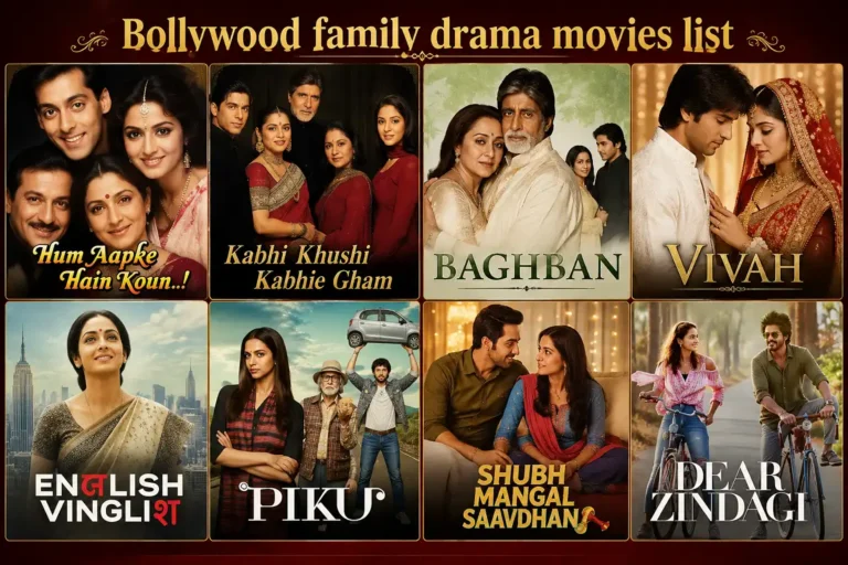 Indian family gathered together representing a Bollywood family drama movies list