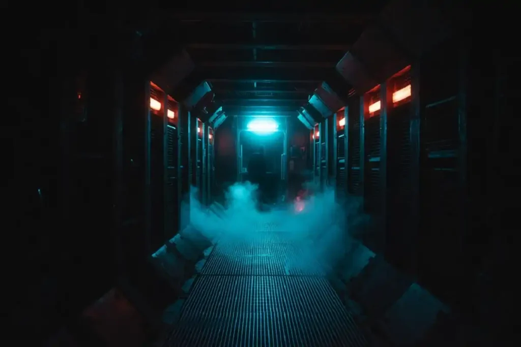 Tense spaceship corridor artwork representing horror-driven entries among the best sci-fi movies of all time