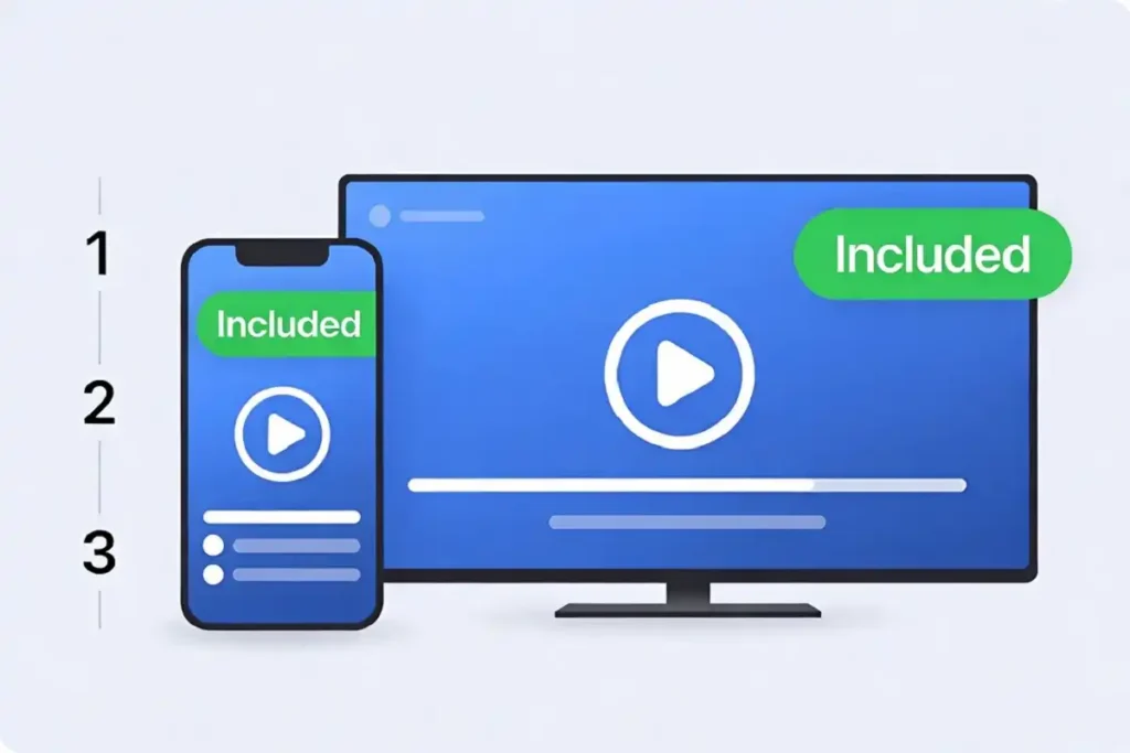 Step-by-step visual showing how to watch Prime Video comedy movies legally on phone and TV