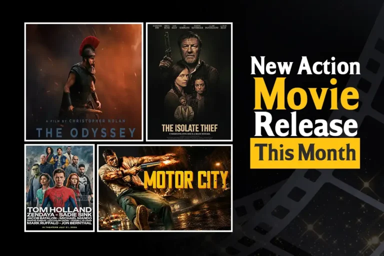 Cinematic poster art representing the new action movie release this month lineup for July 2026