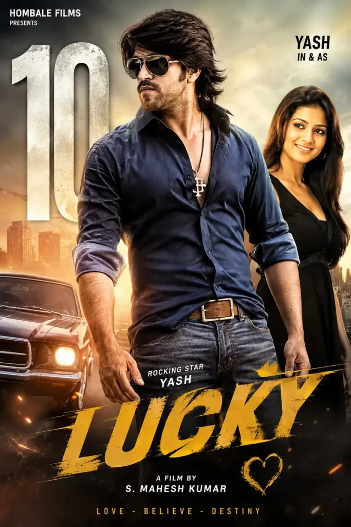 Lucky 2012 Kannada movie poster featuring Yash and a female lead